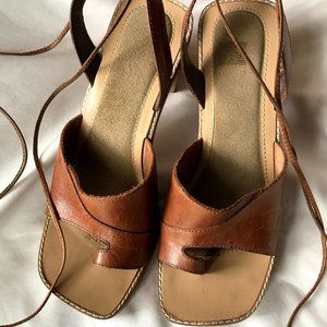 Wooden Heels with Ankle Strap